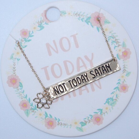 FREE when added to $35+ purchase - Hot Topic 'Not Today Satan' Necklace - Picture 1 of 3